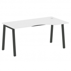 Metal System Стол криволинейный правый на А-образном м/к БА.СА-1 (R) Белый/Металл Антрацит 1600*900*