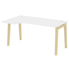 Onix Wood Стол эргономичный левый OW.SA-1 (L) Белый Бриллиант/Дуб Светлый/Металл Белый 1580*980*750