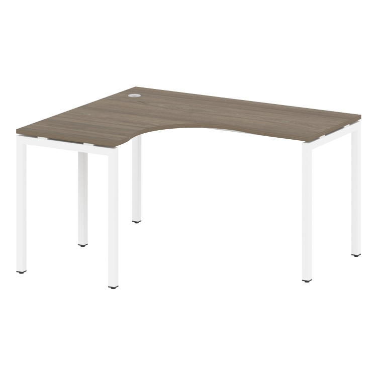 Metal System Quattro Стол криволинейный левый на П-образном м/к 40БП.СА-3 (L) Вяз Благородный/Металл