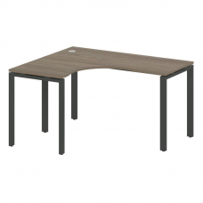 Metal System Стол криволинейный левый на П-образном м/к БП.СА-3 (L) Вяз Благородный/Металл Антрацит
