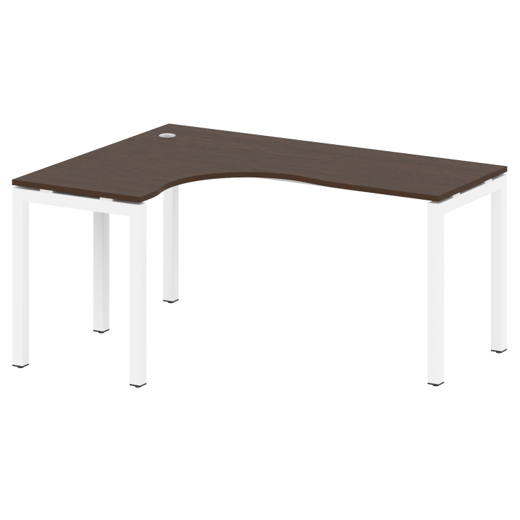 Metal System Quattro Стол криволинейный левый на П-образном м/к 50БП.СА-4 (L) Венге Цаво/Металл Белы