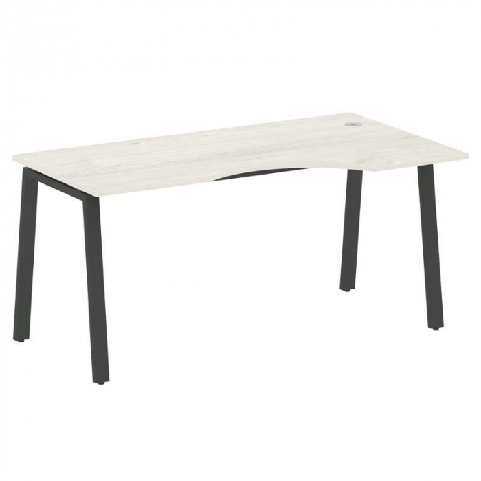 Metal System Стол криволинейный правый на А-образном м/к БА.СА-1 (R) Дуб Наварра/Металл Антрацит 160