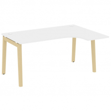 Onix Wood Стол эргономичный правый OW.SA-4 (R) Белый Бриллиант/Дуб Светлый/Металл Белый 1580*1180*75