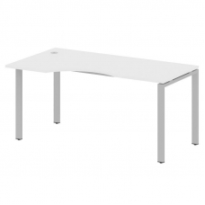 Metal System Стол криволинейный левый на П-образном м/к БП.СА-1 (L) Белый/Металл Серый 1600*900*750