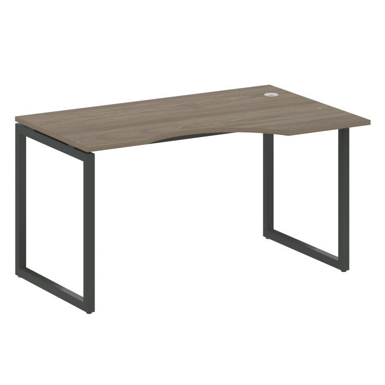 Metal System Quattro Стол криволинейный правый на О-образном м/к 40БО.СА-2 (R) Вяз Благородный/Метал