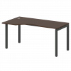 Metal System Quattro Стол криволинейный левый на П-образном м/к 50БП.СА-1 (L) Венге Цаво/Металл Антр
