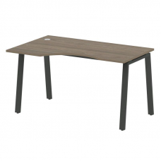 Metal System Стол криволинейный левый на А-образном м/к БА.СА-2 (L) Вяз Благородный/Металл Антрацит