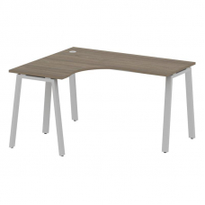 Metal System Стол криволинейный левый на А-образном м/к БА.СА-3 (L) Вяз Благородный/Металл Серый 140