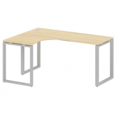 Metal System Стол криволинейный левый на О-образном м/к БО.СА-4 (L) Акация Лорка/Металл Серый 1600*1