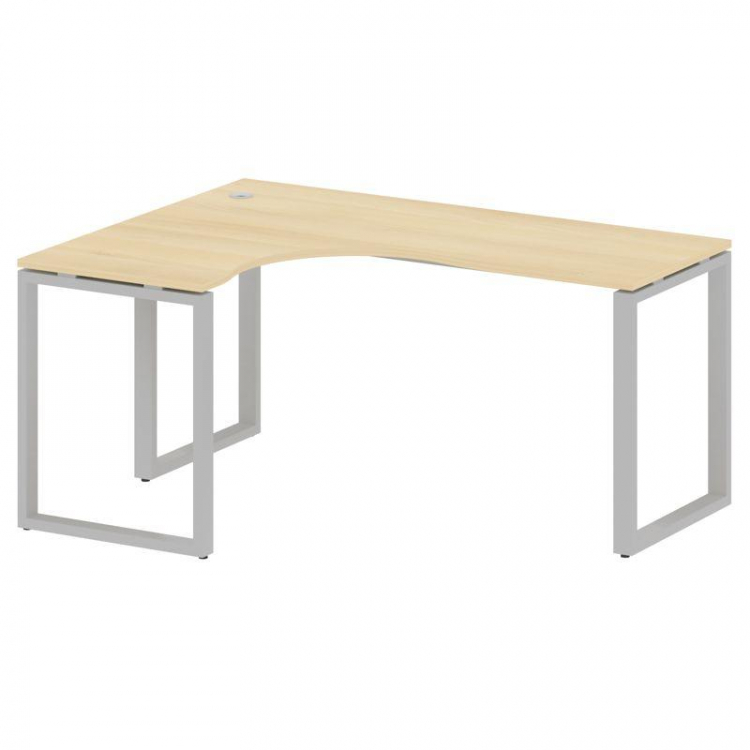 Metal System Стол криволинейный левый на О-образном м/к БО.СА-4 (L) Акация Лорка/Металл Серый 1600*1