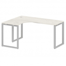 Metal System Стол криволинейный левый на О-образном м/к БО.СА-4 (L) Дуб Наварра/Металл Серый 1600*12