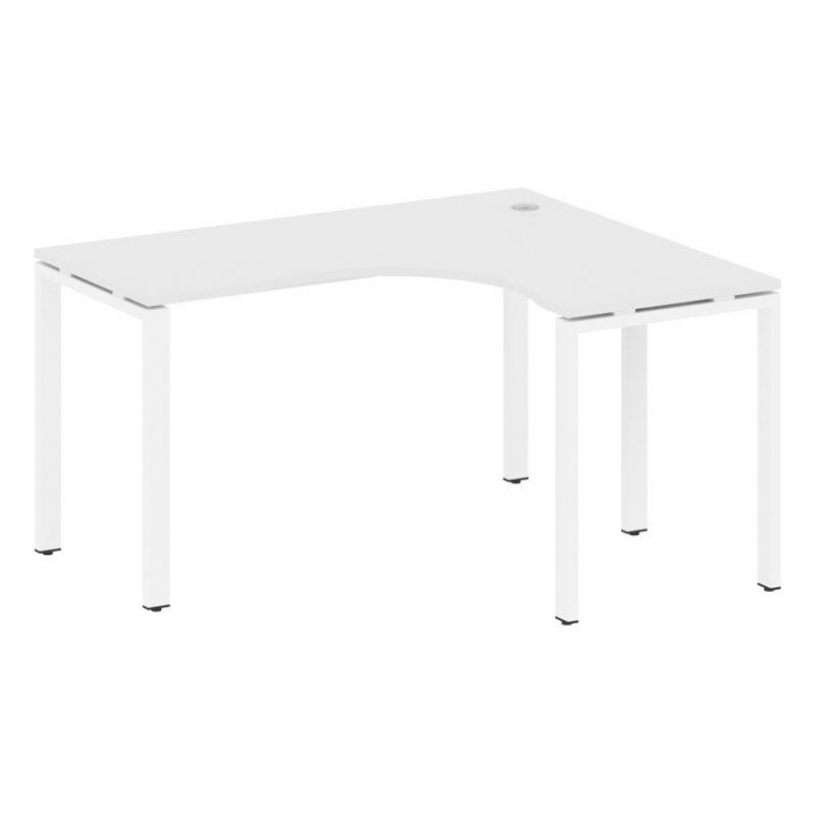 Metal System Стол криволинейный правый на П-образном м/к БП.СА-3 (R) Белый/Металл Белый 1400*1200*75