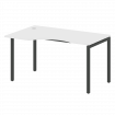 Metal System Quattro Стол криволинейный левый на П-образном м/к 40БП.СА-2 (L) Белый/Металл Антрацит