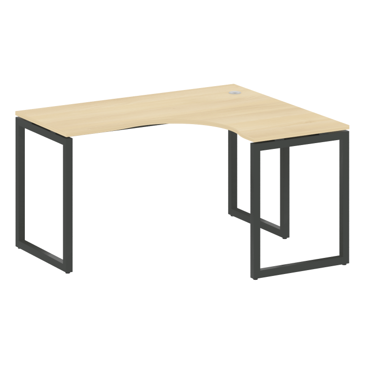 Metal System Quattro Стол криволинейный правый на О-образном м/к 40БО.СА-3 (R) Акация Лорка/Металл А