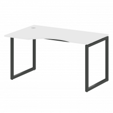 Metal System Quattro Стол криволинейный левый на О-образном м/к 40БО.СА-2 (L) Белый/Металл Антрацит