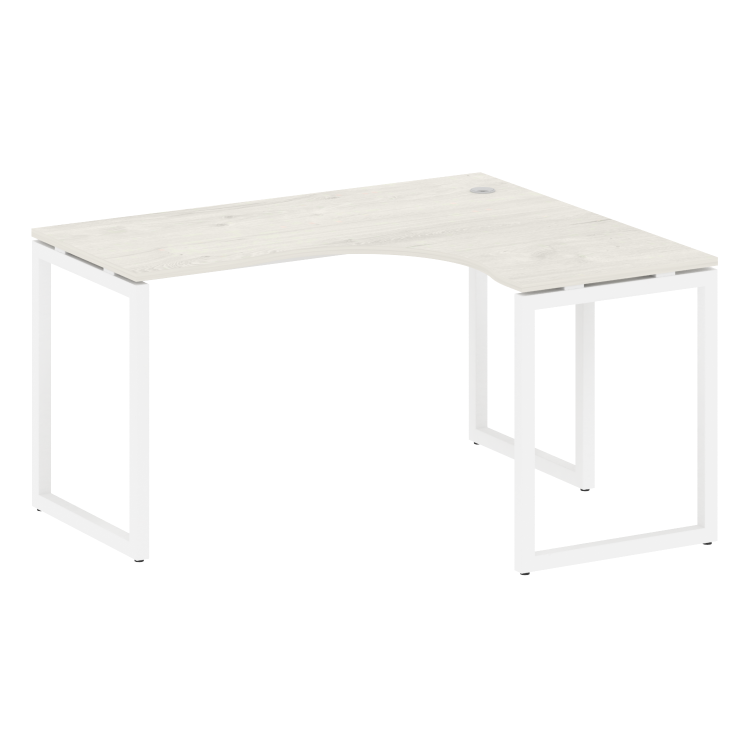 Metal System Quattro Стол криволинейный правый на О-образном м/к 40БО.СА-3 (R) Дуб Наварра/Металл Бе