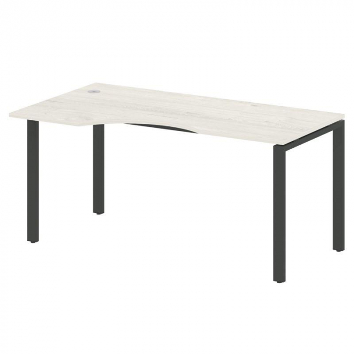 Metal System Стол криволинейный левый на П-образном м/к БП.СА-1 (L) Дуб Наварра/Металл Антрацит 1600