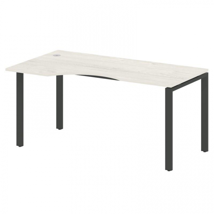 Metal System Стол криволинейный левый на П-образном м/к БП.СА-1 (L) Дуб Наварра/Металл Антрацит 1600