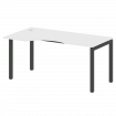 Metal System Quattro Стол криволинейный левый на П-образном м/к 50БП.СА-1 (L) Белый/Металл Антрацит