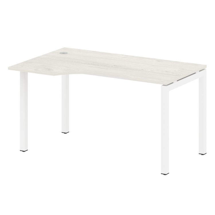 Metal System Quattro Стол криволинейный левый на П-образном м/к 50БП.СА-2 (L) Дуб Наварра/Металл Бел