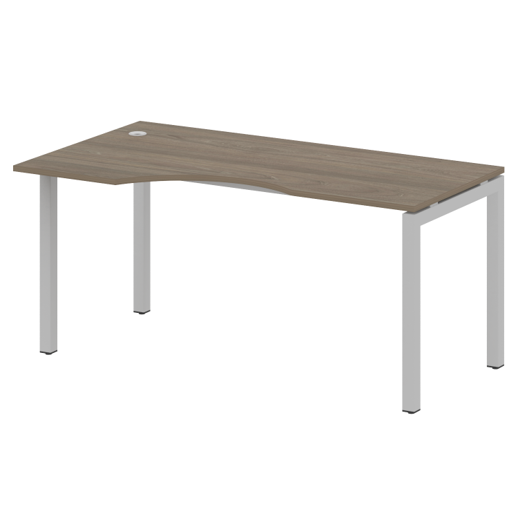 Metal System Quattro Стол криволинейный левый на П-образном м/к 50БП.СА-1 (L) Вяз Благородный/Металл