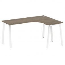 Metal System Стол криволинейный правый на А-образном м/к БА.СА-4 (R) Вяз Благородный/Металл Белый 16