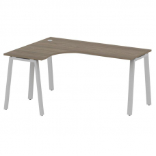 Metal System Стол криволинейный левый на А-образном м/к БА.СА-4 (L) Вяз Благородный/Металл Серый 160