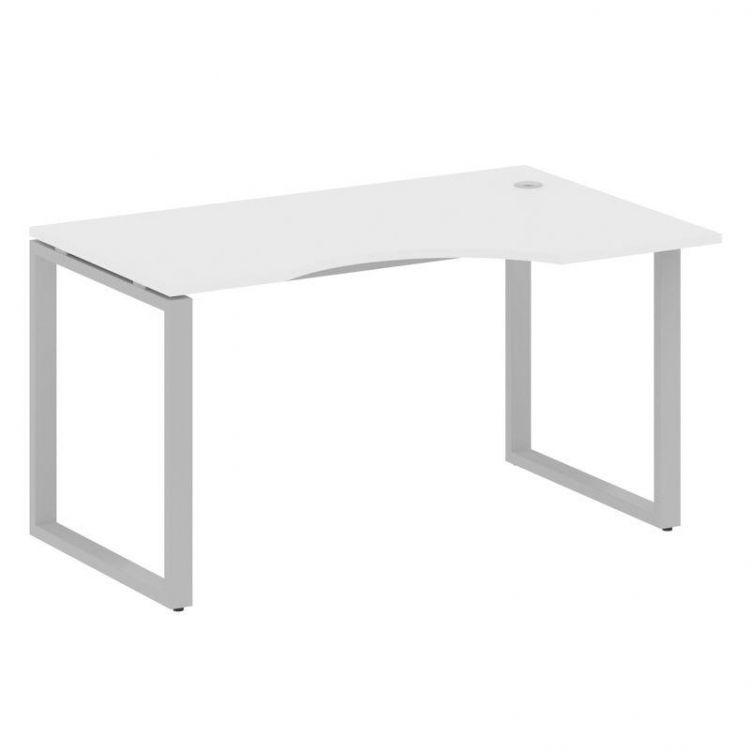 Metal System Стол криволинейный правый на О-образном м/к БО.СА-2 (R) Белый/Металл Серый 1400*900*750