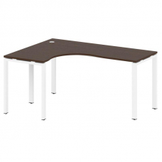 Metal System Стол криволинейный левый на П-образном м/к БП.СА-4 (L) Венге Цаво/Металл Белый 1600*120