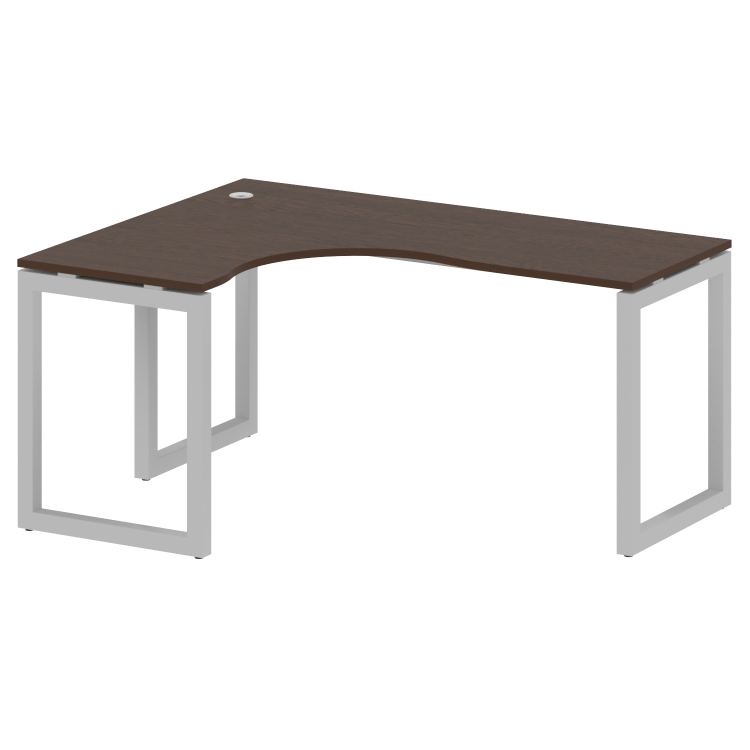 Metal System Quattro Стол криволинейный левый на О-образном м/к 50БО.СА-4 (L) Венге Цаво/Металл Серы