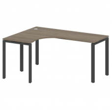 Metal System Стол криволинейный левый на П-образном м/к БП.СА-4 (L) Вяз Благородный/Металл Антрацит