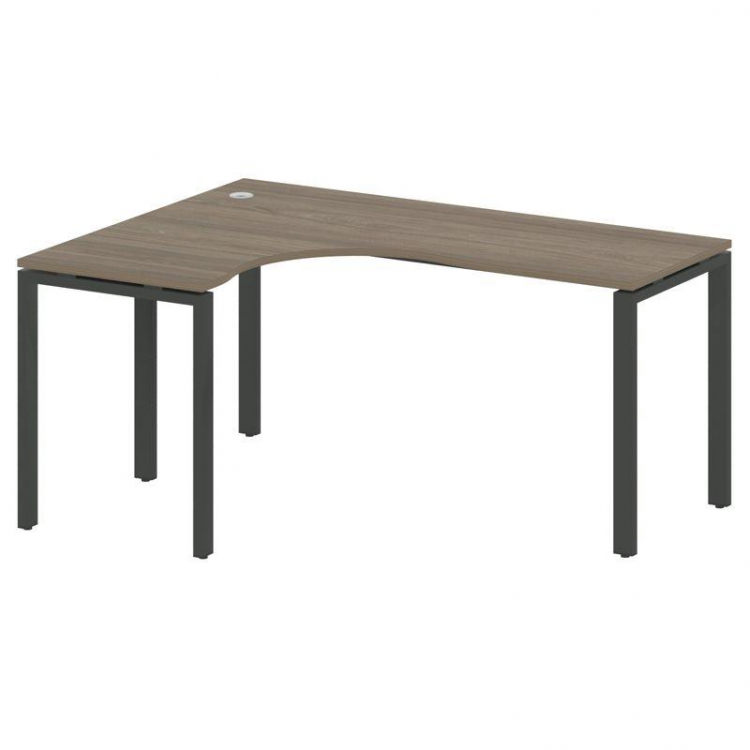 Metal System Стол криволинейный левый на П-образном м/к БП.СА-4 (L) Вяз Благородный/Металл Антрацит