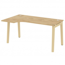 Onix Wood Стол эргономичный левый OW.SA-1 (L) Тиквуд Светлый/Дуб Светлый/Металл Белый 1580*980*750 (