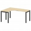 Metal System Quattro Стол криволинейный левый на П-образном м/к 50БП.СА-4 (L) Акация Лорка/Металл Ан
