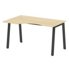 Metal System Стол криволинейный левый на А-образном м/к БА.СА-2 (L) Акация Лорка/Металл Антрацит 140