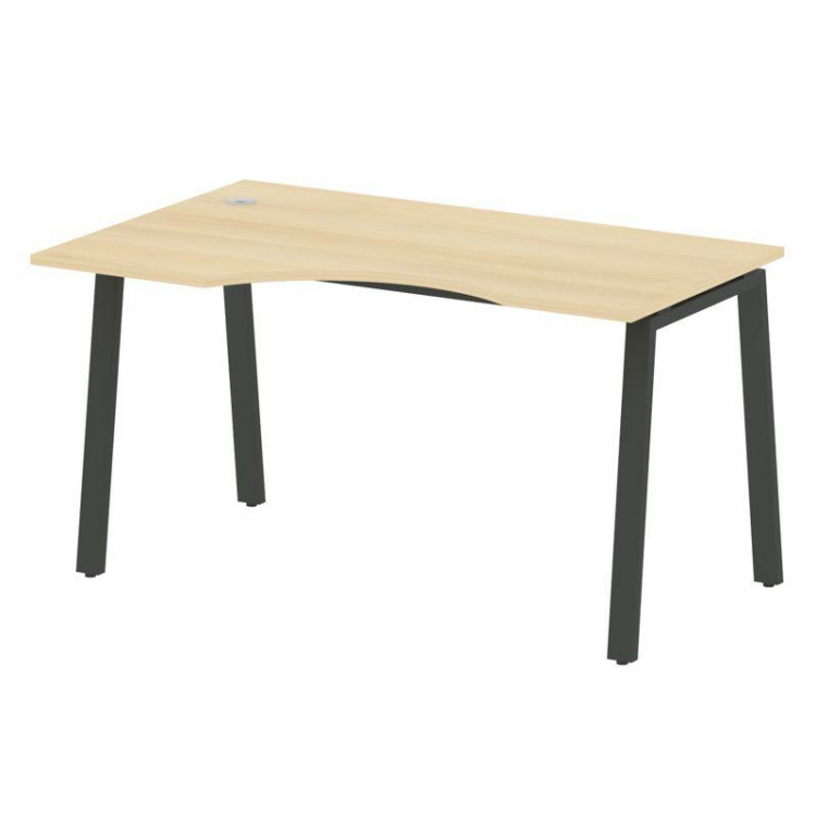 Metal System Стол криволинейный левый на А-образном м/к БА.СА-2 (L) Акация Лорка/Металл Антрацит 140