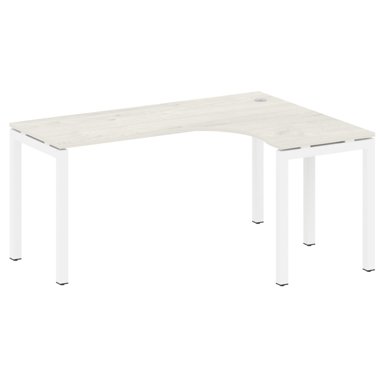 Metal System Quattro Стол криволинейный правый на П-образном м/к 50БП.СА-4 (R) Дуб Наварра/Металл Бе