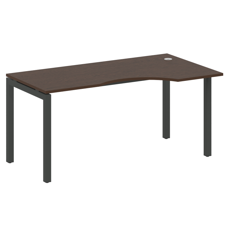 Metal System Quattro Стол криволинейный правый на П-образном м/к 50БП.СА-1 (R) Венге Цаво/Металл Ант