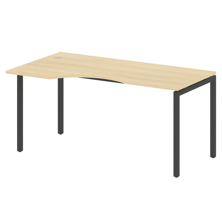 Metal System Quattro Стол криволинейный левый на П-образном м/к 40БП.СА-1 (L) Акация Лорка/Металл Ан