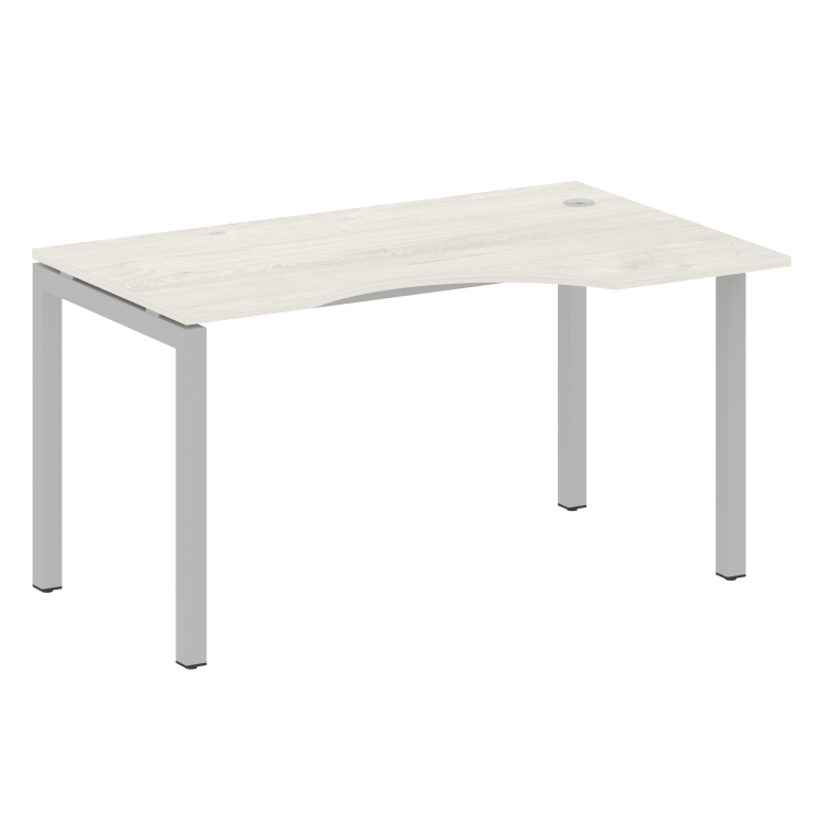 Metal System Quattro Стол криволинейный правый на П-образном м/к 50БП.СА-2 (R) Дуб Наварра/Металл Се