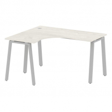 Metal System Стол криволинейный левый на А-образном м/к БА.СА-3 (L) Дуб Наварра/Металл Серый 1400*12