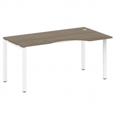 Metal System Стол криволинейный правый на П-образном м/к БП.СА-1 (R) Вяз Благородный/Металл Белый 16