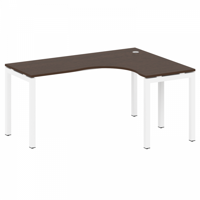 Метал Систем Куатро Стол криволинейный правый на П-образном м/к 50БП.СА-4 (R) Венге Цаво/Металл Белы