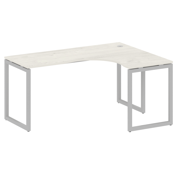 Metal System Quattro Стол криволинейный правый на О-образном м/к 40БО.СА-4 (R) Дуб Наварра/Металл Се