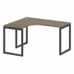Metal System Quattro Стол криволинейный левый на О-образном м/к 40БО.СА-3 (L) Вяз Благородный/Металл
