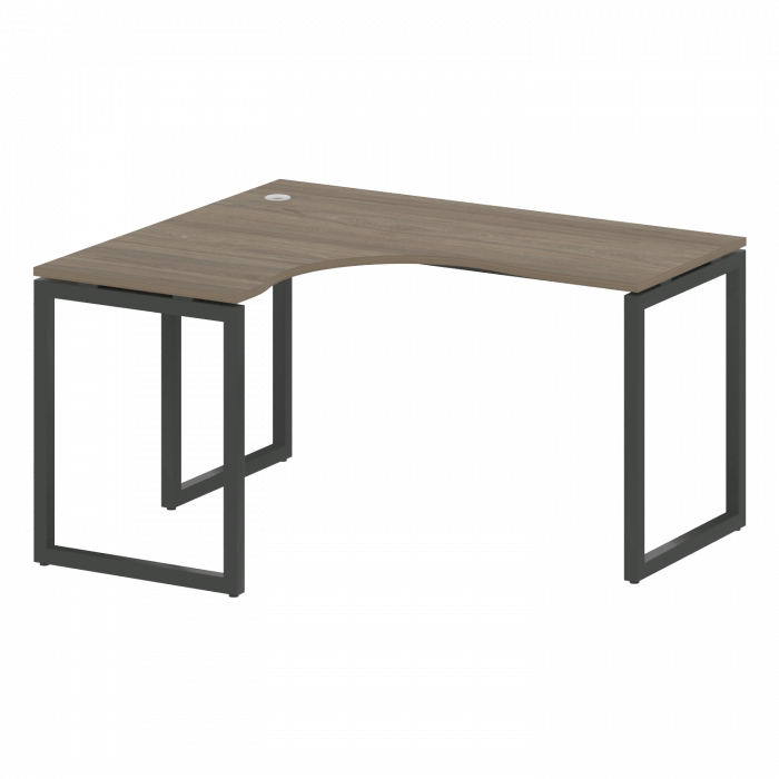 Metal System Quattro Стол криволинейный левый на О-образном м/к 40БО.СА-3 (L) Вяз Благородный/Металл