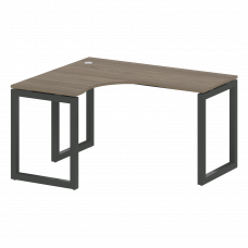 Metal System Quattro Стол криволинейный левый на О-образном м/к 50БО.СА-3 (L) Вяз Благородный/Металл