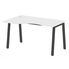 Metal System Стол криволинейный левый на А-образном м/к БА.СА-2 (L) Белый/Металл Антрацит 1400*900*7