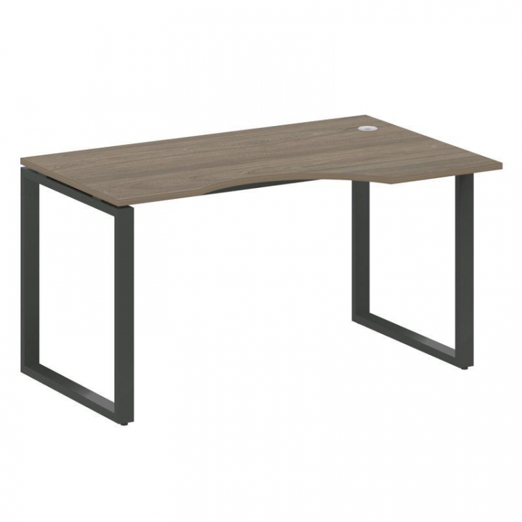 Metal System Стол криволинейный правый на О-образном м/к БО.СА-2 (R) Вяз Благородный/Металл Антрацит