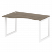 Metal System Quattro Стол криволинейный левый на О-образном м/к 50БО.СА-2 (L) Вяз Благородный/Металл